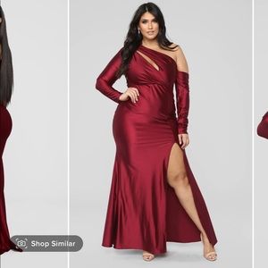 Fashion Nova Pretty Hurts - Burgundy Dress/Gown 3X